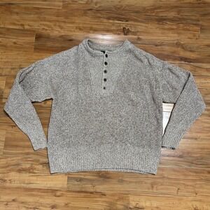 RedHead Button Mock‎ Neck Sweater Knit Pullover Casual Beige Brown Mens Medium